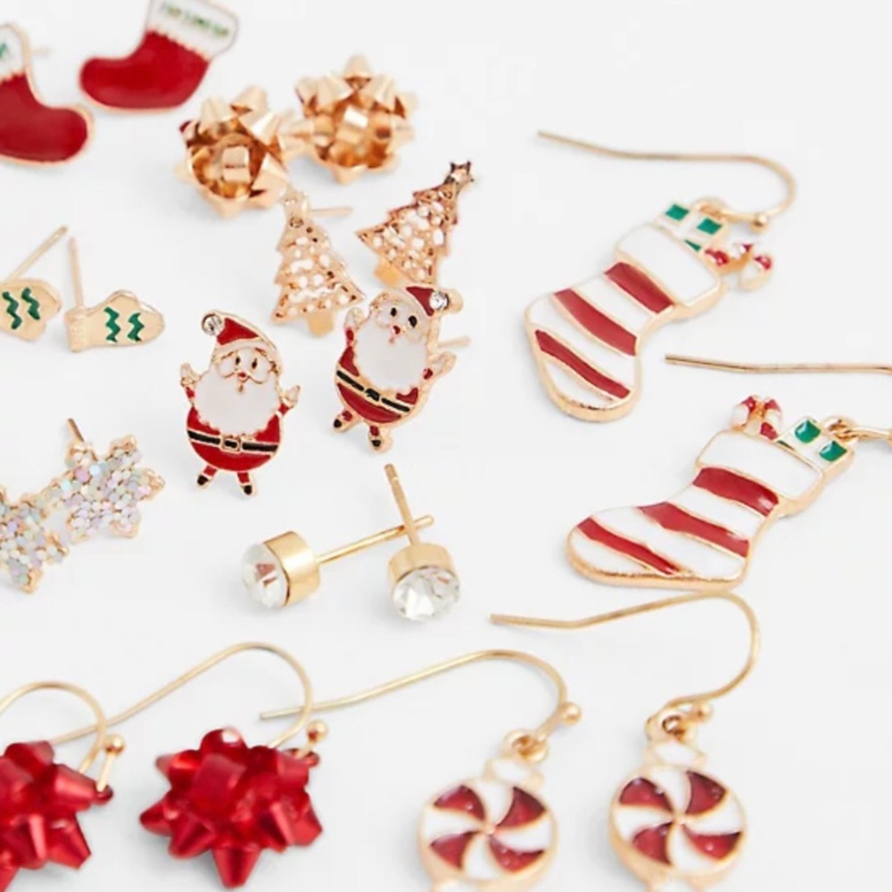 Torrid Women’s Gold Tone Earrings Sets of 2 Holiday & Geometric Stud Set - Picture 8 of 8